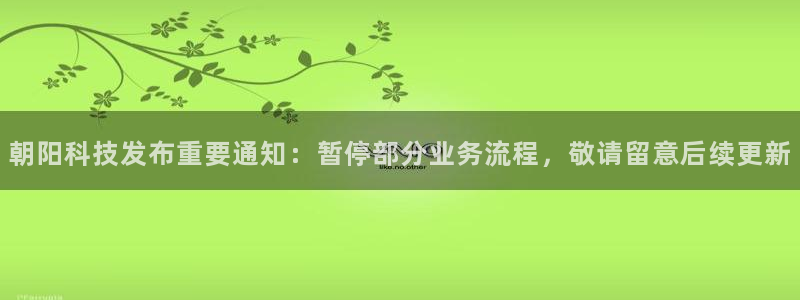 朝阳科技发布重要通知：暂停部分业务流程，敬请留意后续更新